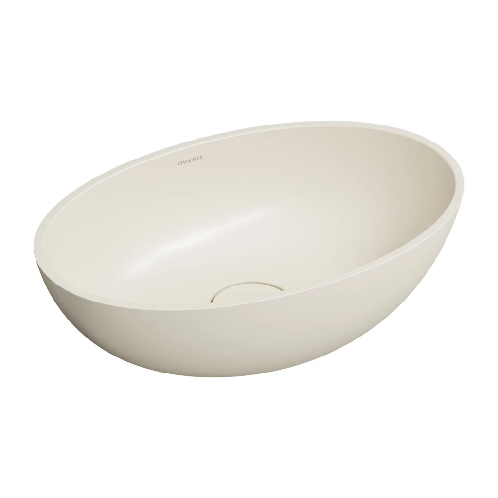 OMNIRES SHELL M+ umyvadlo na desku, 50 x 32 cm, matná bílá písečná SHELL500UNWS