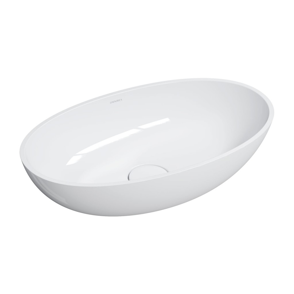 OMNIRES SHELL M+ umyvadlo na desku, 60 x 35 cm bílá lesk /BP/ SHELLUNBP