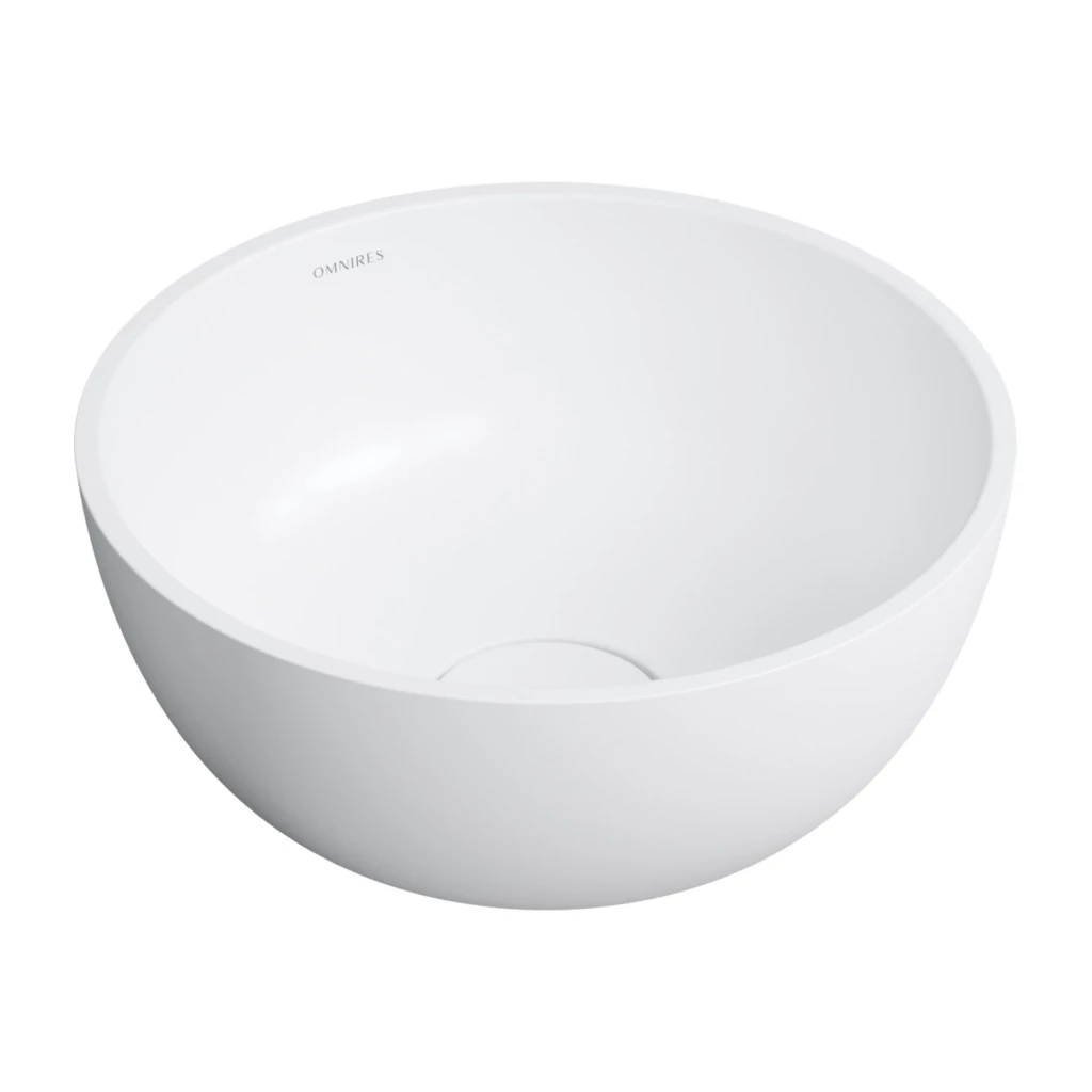 OMNIRES SHELL M+ umyvadlo na desku, O35 cm, bílá mat SHELL350UNBM