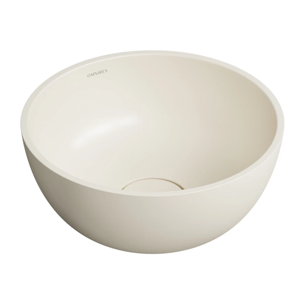 OMNIRES SHELL M+ umyvadlo na desku, O35 cm, matná bílá písečná SHELL350UNWS