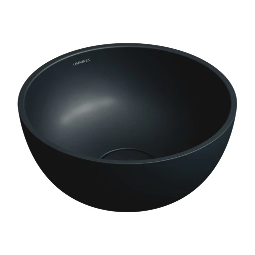 OMNIRES SHELL M+ umyvadlo na desku, O35 cm, matná černá láva SHELL350UNBLV