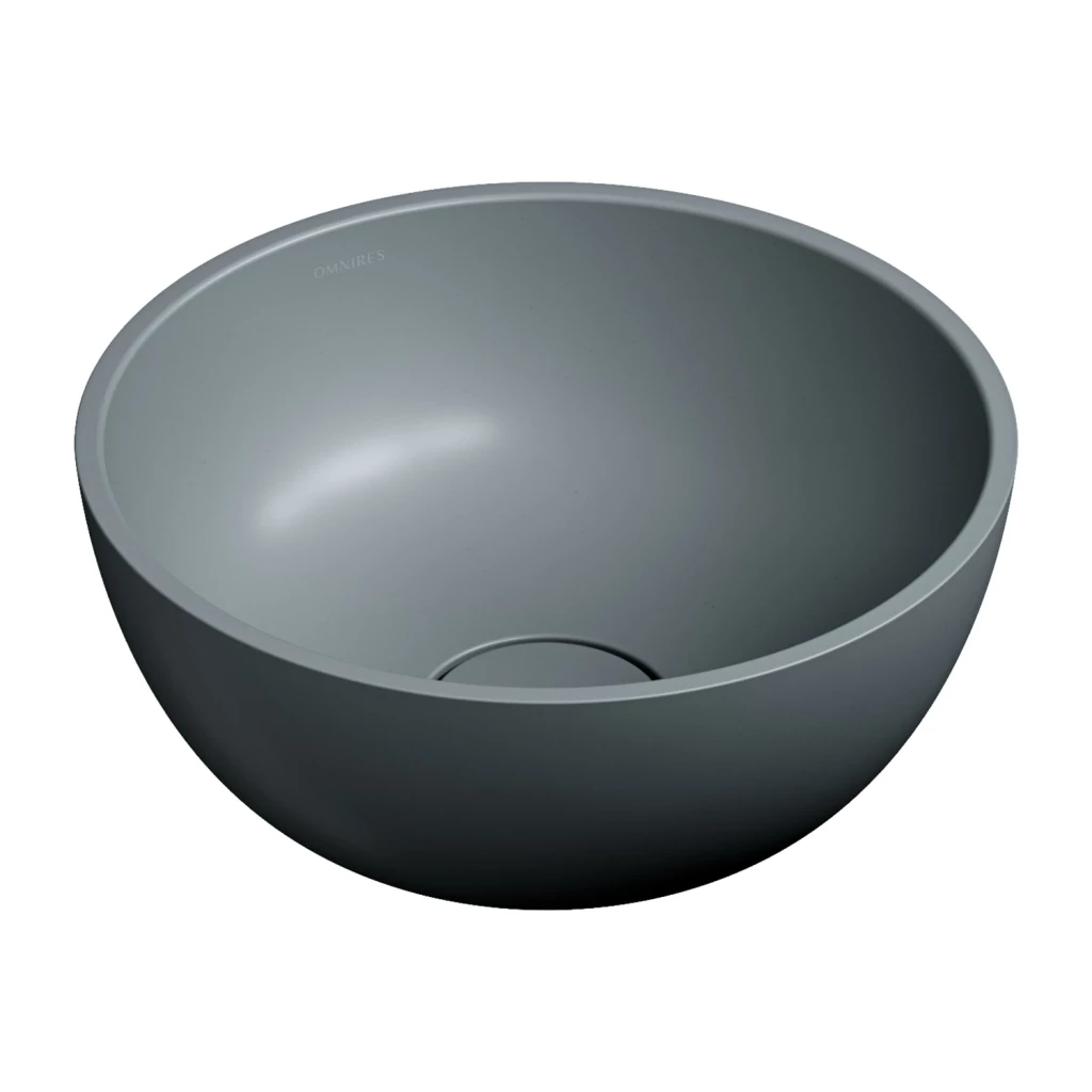 OMNIRES SHELL M+ umyvadlo na desku, O35 cm, popelavě šedá matná SHELL350UNAG