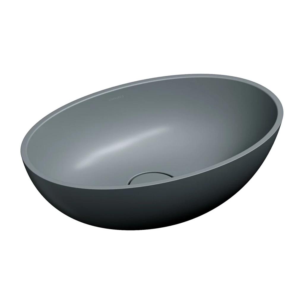 OMNIRES SHELL M+ umyvalo na desku, 50 x 32 cm, ash grey mat SHELL500UNAG