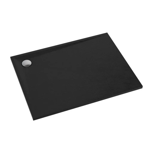 OMNIRES STONE obdélníková sprchová vanička s kamennou strukturou, 90 x 120 cm černá mat /BLM/ STONE90/120BL