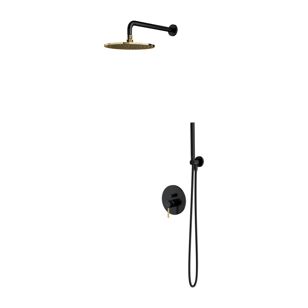 OMNIRES Y podomítkový sprchový systém černá / zlatá /BLHGL/ SYSY18BLGL