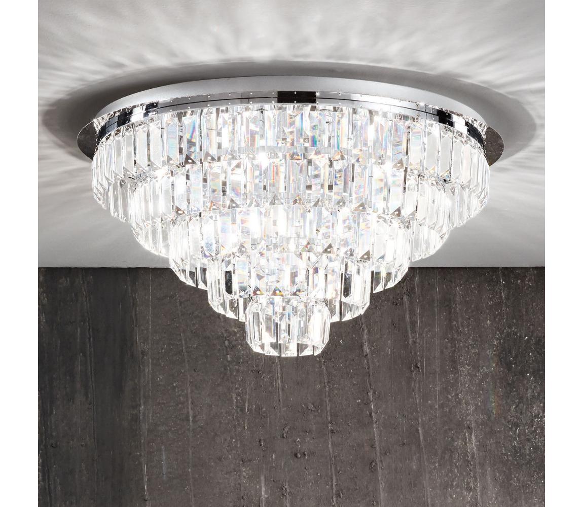 Ondaluce - Křišťálové stropní svítidlo CASTLE 12xG9/7W/230V pr.60cm lesklý chrom PL.CASTLE/MD-SILV