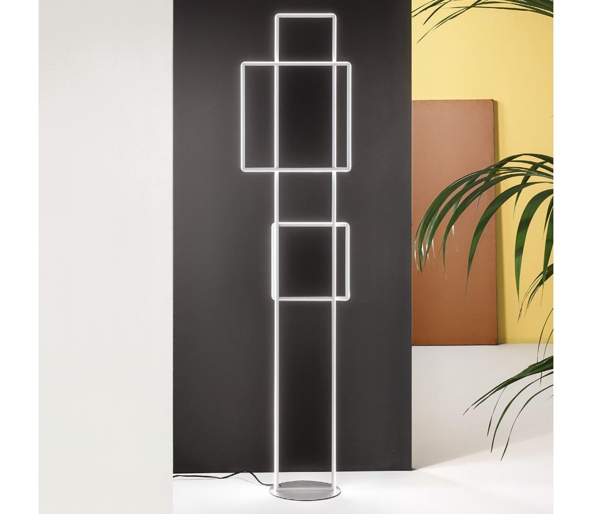 Ondaluce - LED Stmívatelná stojací lampa DOWEL LED/77W/230V 166 cm stříbrná PT.DOWEL/SILVER