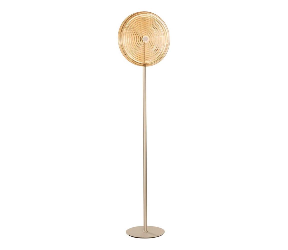 Ondaluce - LED Stmívatelná stojací lampa JOKEY LED/15W/230V 170 cm zlatá/kouřová PT.JOKEY/AMBRA