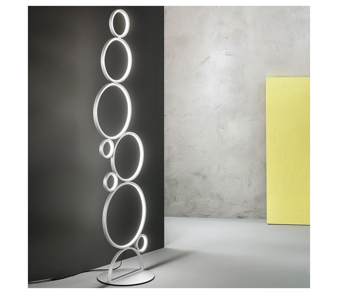 Ondaluce - LED Stmívatelná stojací lampa POIS LED/52W/230V 160 cm stříbrná PT.POIS/SILVER