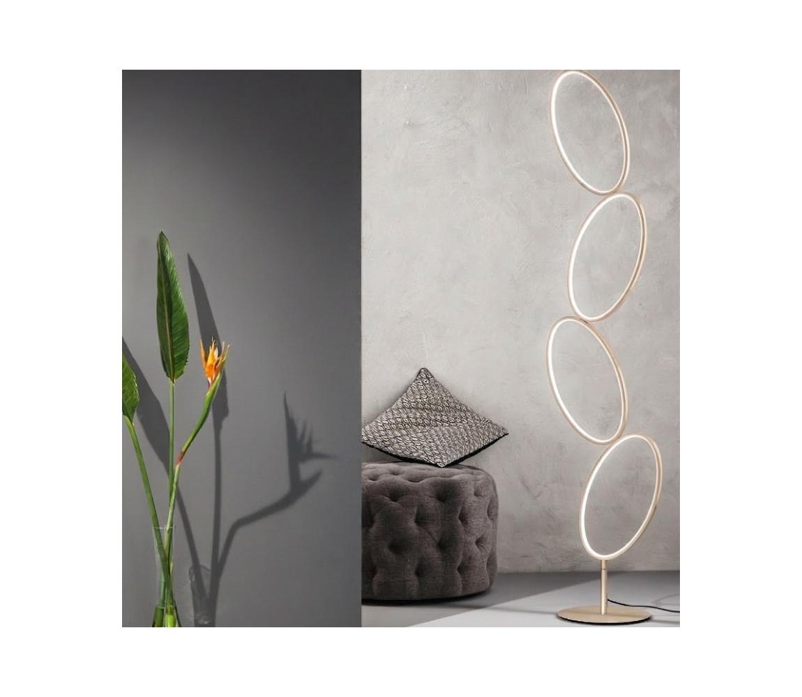 Ondaluce - LED Stmívatelná stojací lampa RICE LED/38W/230V 166 cm zlatá PT.RICE/ORO