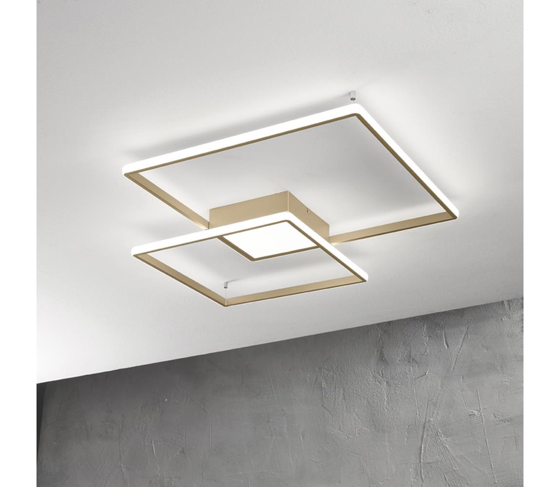 Ondaluce - LED Stmívatelné stropní svítidlo DOWEL LED/46W/230V 55x55 cm zlatá PL.DOWEL/PC-ORO
