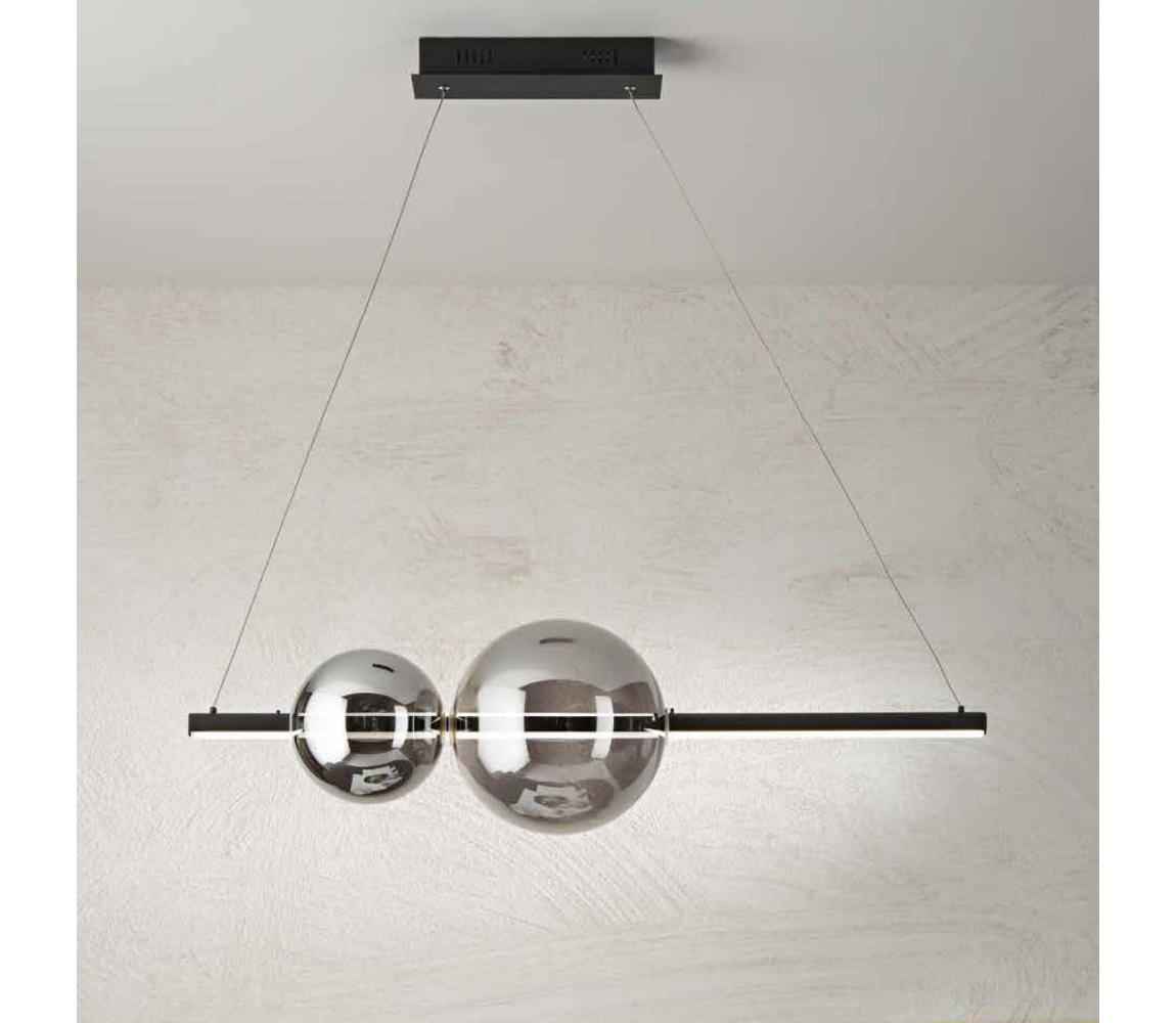 Ondaluce - LED Stmívatelný lustr na lanku FUFI LED/40W/230V černá/kouřová černá SO.FUFI/NERO