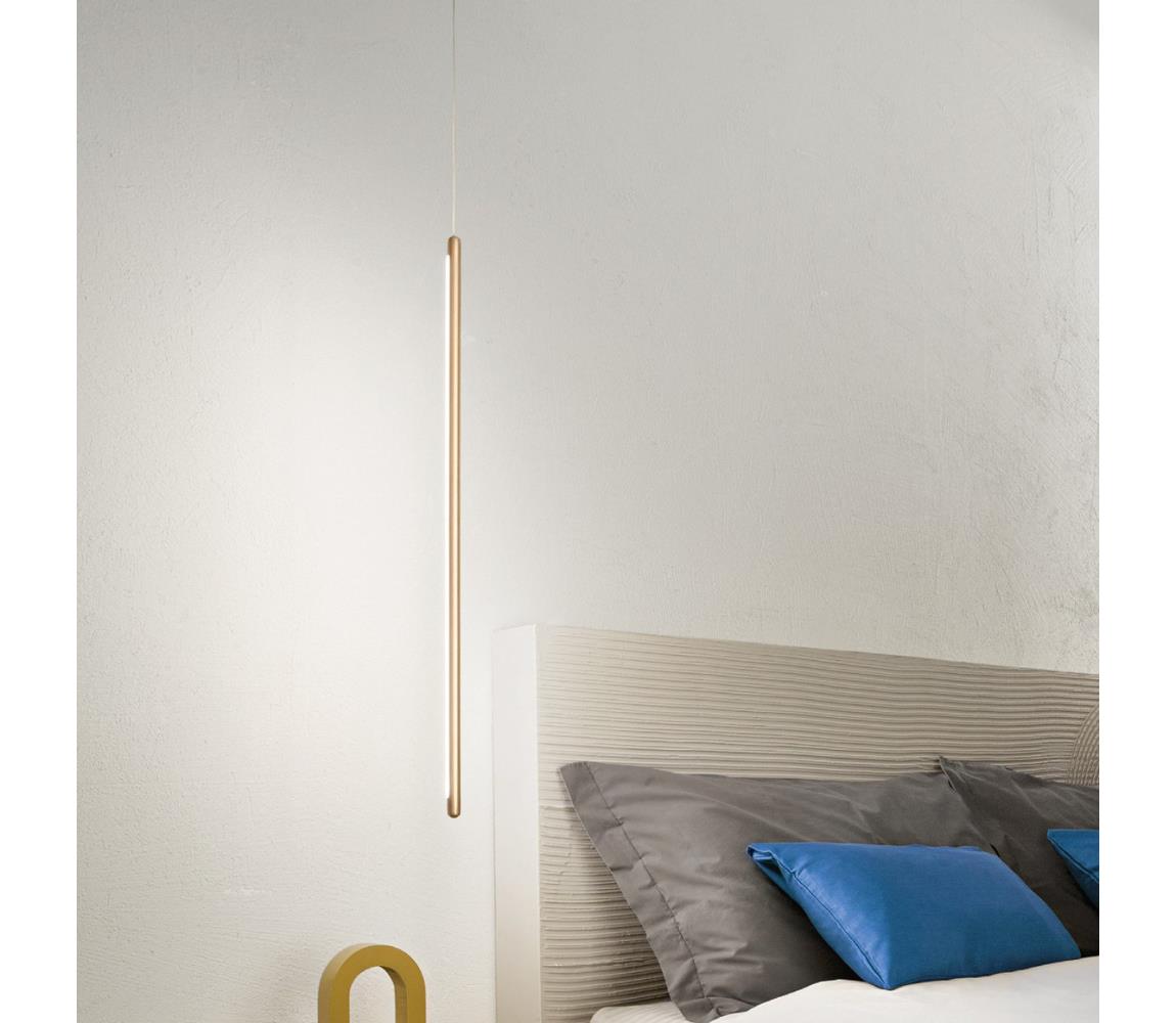 Ondaluce - LED Stmívatelný lustr na lanku GENIUS LED/12W/230V pr. 1,5 cm zlatá SO.GENIUS/V-ORO