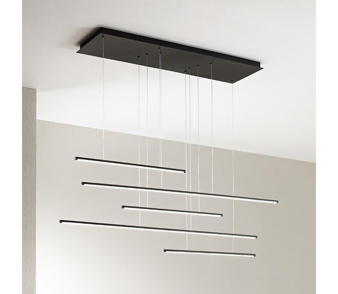 Ondaluce - LED Stmívatelný lustr na lanku GENIUS LED/72W/230V černá SO.GENIUS/5O-NERO