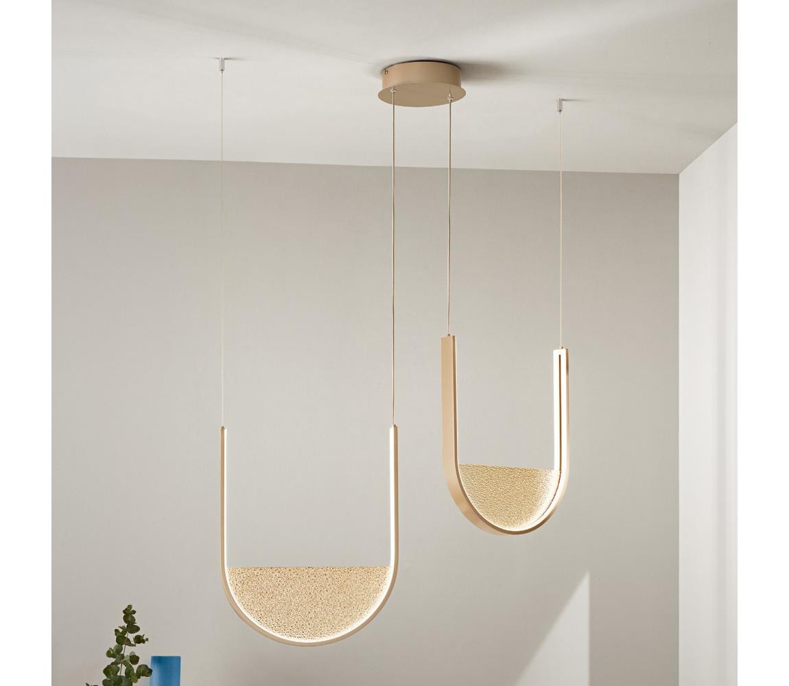 Ondaluce - LED Stmívatelný lustr na lanku LOTUS LED/55W/230V zlatá SO.LOTUS/2-ORO