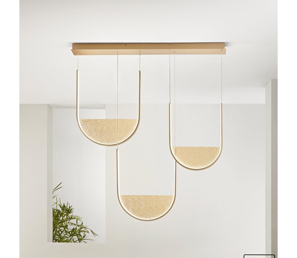Ondaluce - LED Stmívatelný lustr na lanku LOTUS LED/70W/230V zlatá SO.LOTUS/3R-ORO
