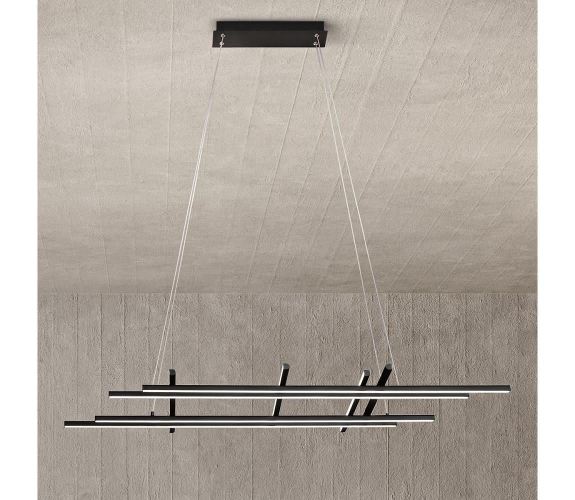 Ondaluce - LED Stmívatelný lustr na lanku MOVIDA LED/114W/230V černá SO.MOVIDA/NERO