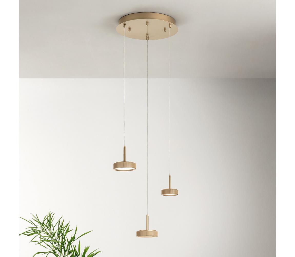 Ondaluce - LED Stmívatelný lustr na lanku NINA LED/24W/230V pr. 35 cm zlatá SO.NINA/3-ORO