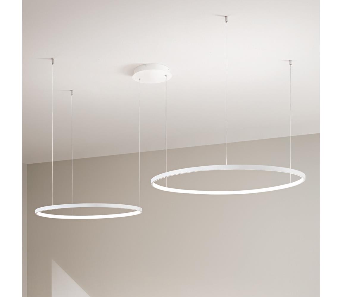 Ondaluce - LED Stmívatelný lustr na lanku SOEL LED/28W/230V + LED/38W bílá SO.SOEL/2-BIANCO