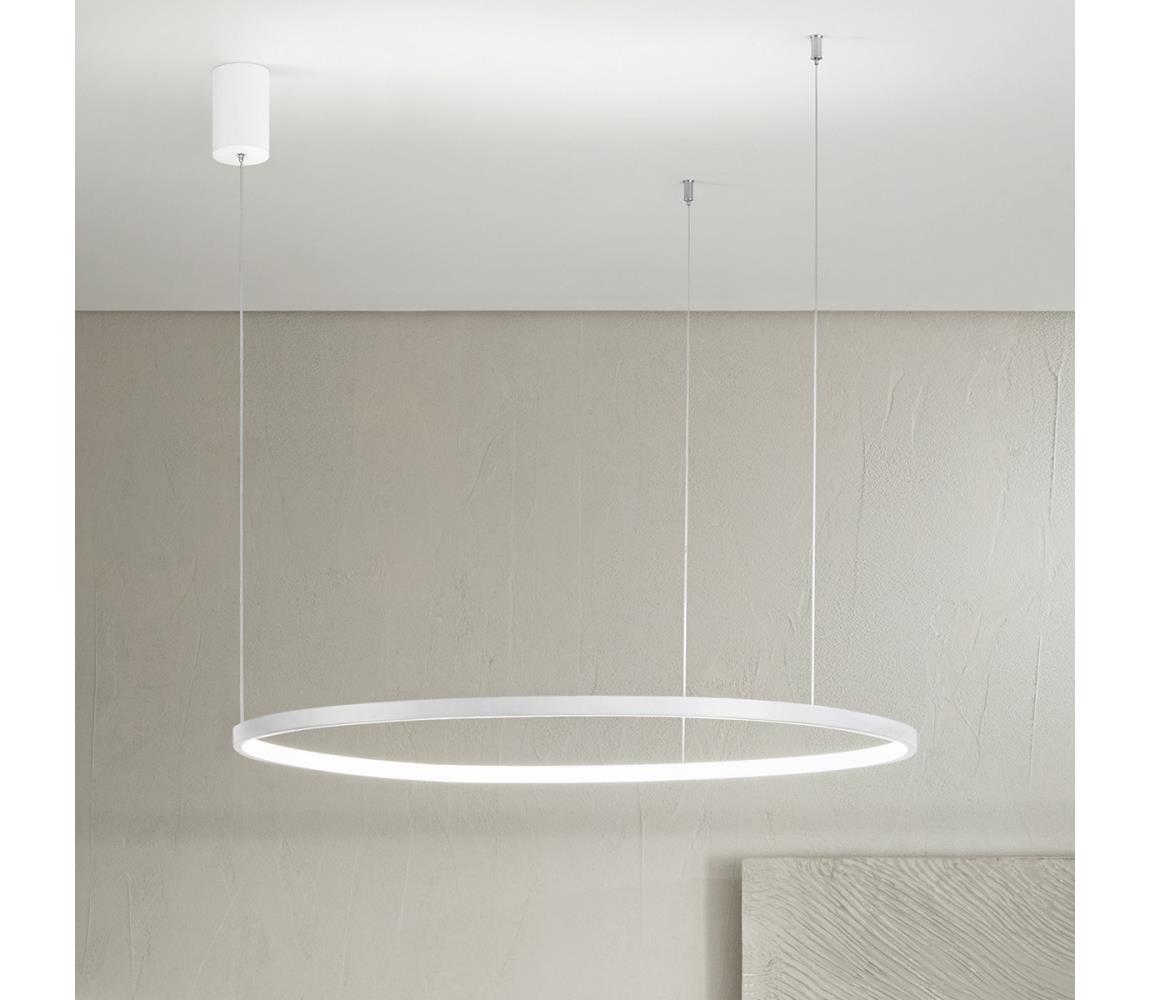 Ondaluce - LED Stmívatelný lustr na lanku SOEL LED/38W/230V pr. 80 cm bílá SO.SOEL/80-BIANCO