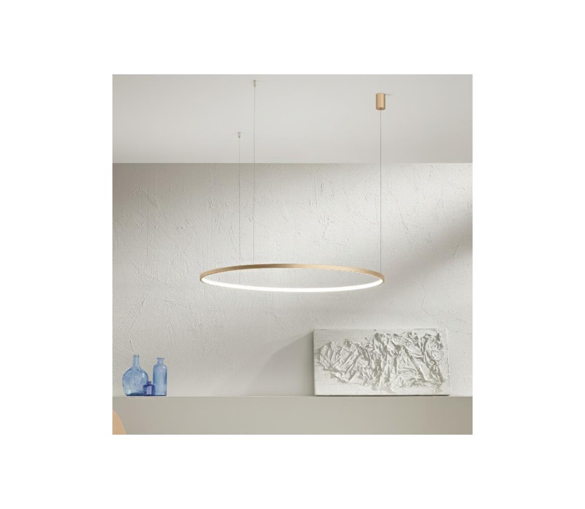 Ondaluce - LED Stmívatelný lustr na lanku SOEL LED/38W/230V pr. 80 cm zlatá SO.SOEL/80-ORO