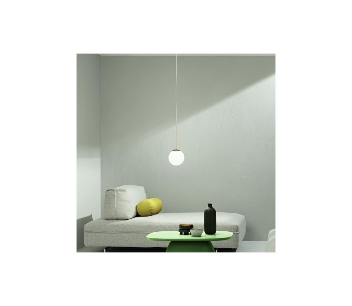 Ondaluce - Lustr na lanku JEWEL 1xE14/10W/230V pr. 17 cm zlatá/bílá SO.JEWEL/ORO