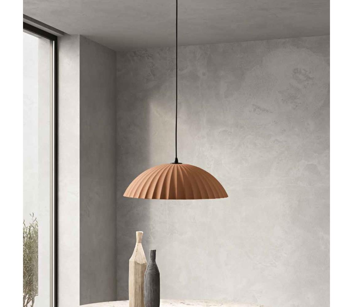 Ondaluce - Lustr na lanku RUSTIC 1xE27/15W/230V pr. 50 cm beton/hnědá SO.RUSTIC/RUGGINE