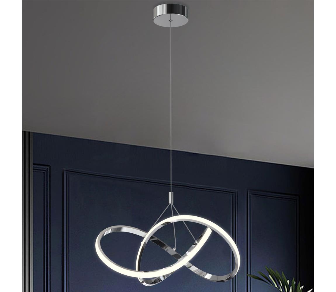 ONLI - LED Lustr na lanku LOOP LED/40W/230V 4000K lesklý chrom 5096/S