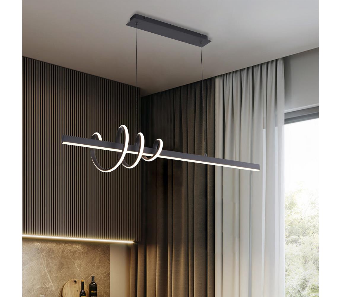 ONLI - LED Lustr na lanku SWING LED/30W/230V 4000K černá 5062/S