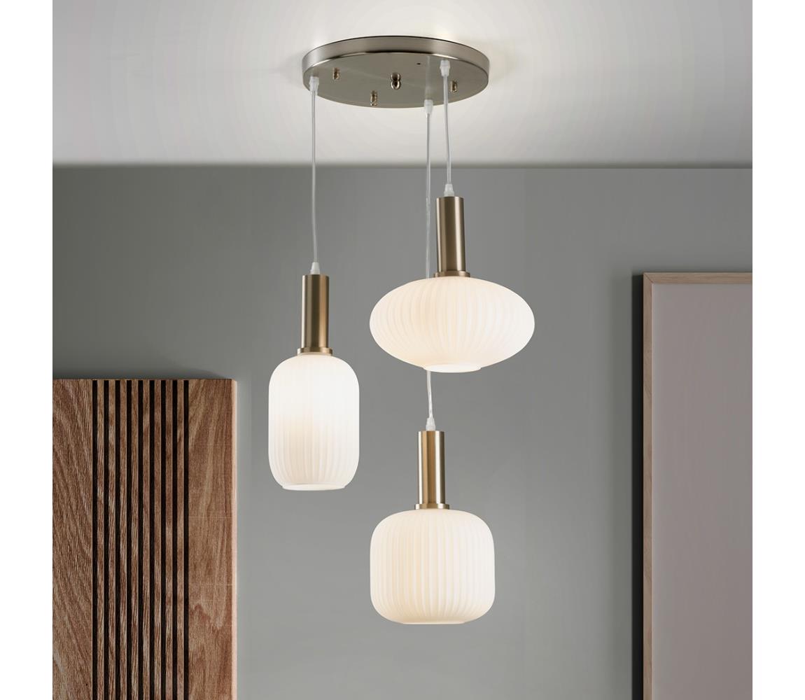 ONLI - Lustr na lanku DOROTY 3xE27/15W/230V bílá/lesklý chrom 5900/S3B