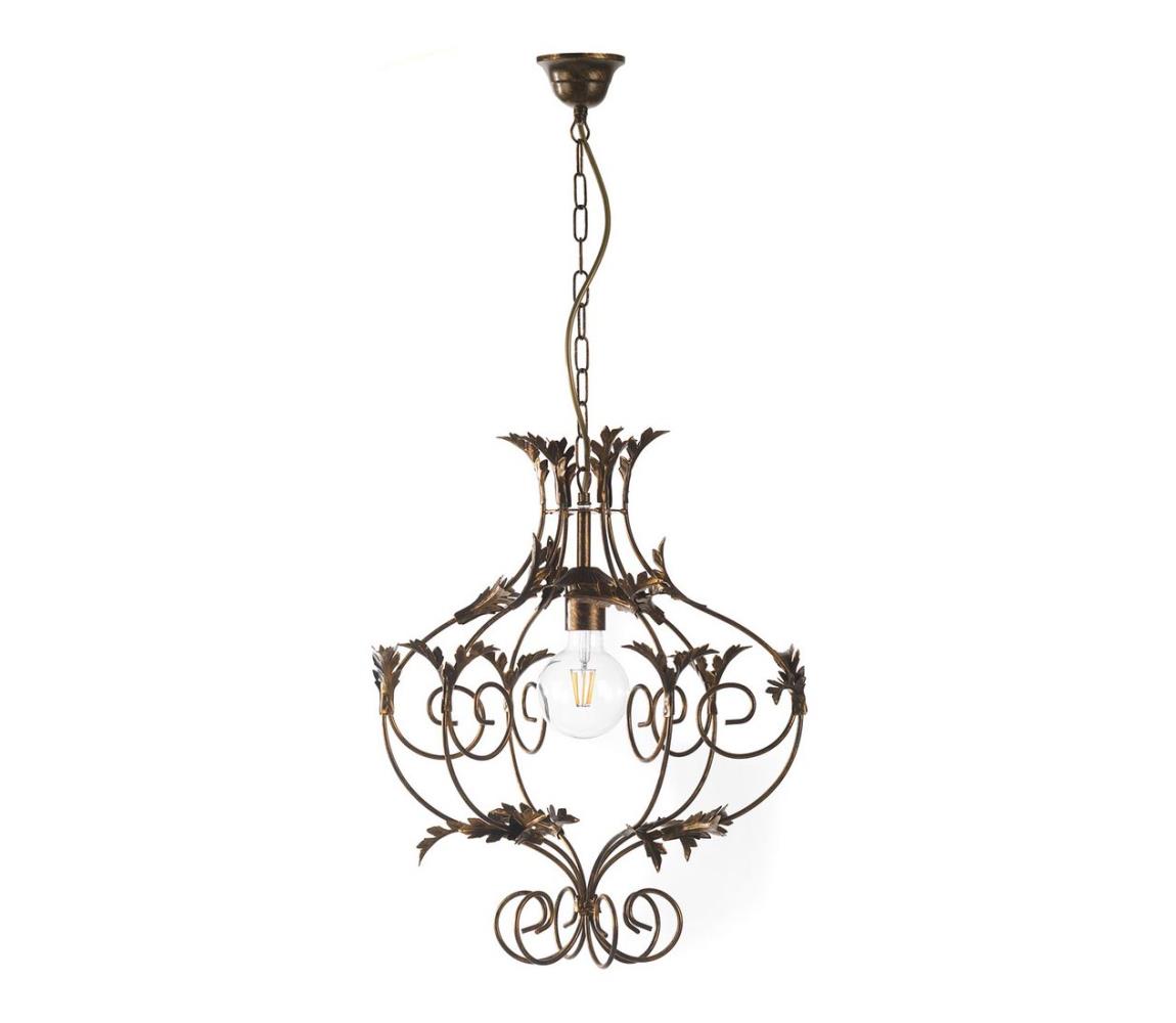 ONLI - Lustr na řetězu CONTESSA 1xE27/22W/230V bronzová 1735/SB