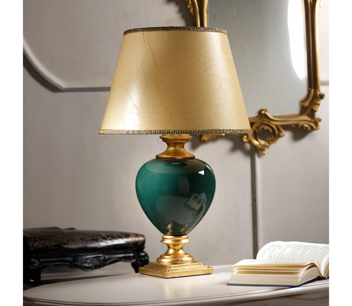 ONLI - Stolní lampa AMADEUS 1xE27/15W/230V 72 cm zelená/zlatá 225/GV