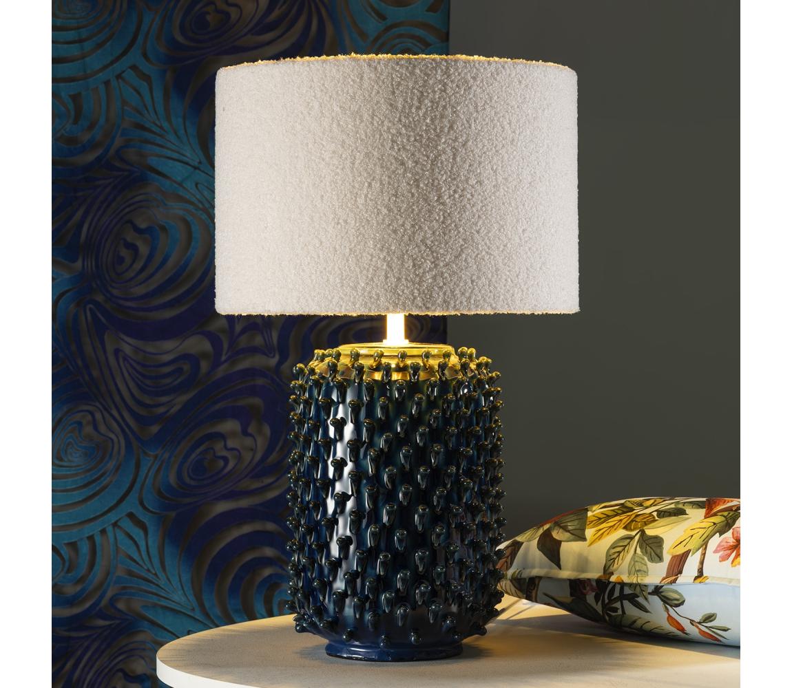 ONLI - Stolní lampa CERAMICA 1xE27/15W/230V 57 cm modrá/krémová 5118/LG