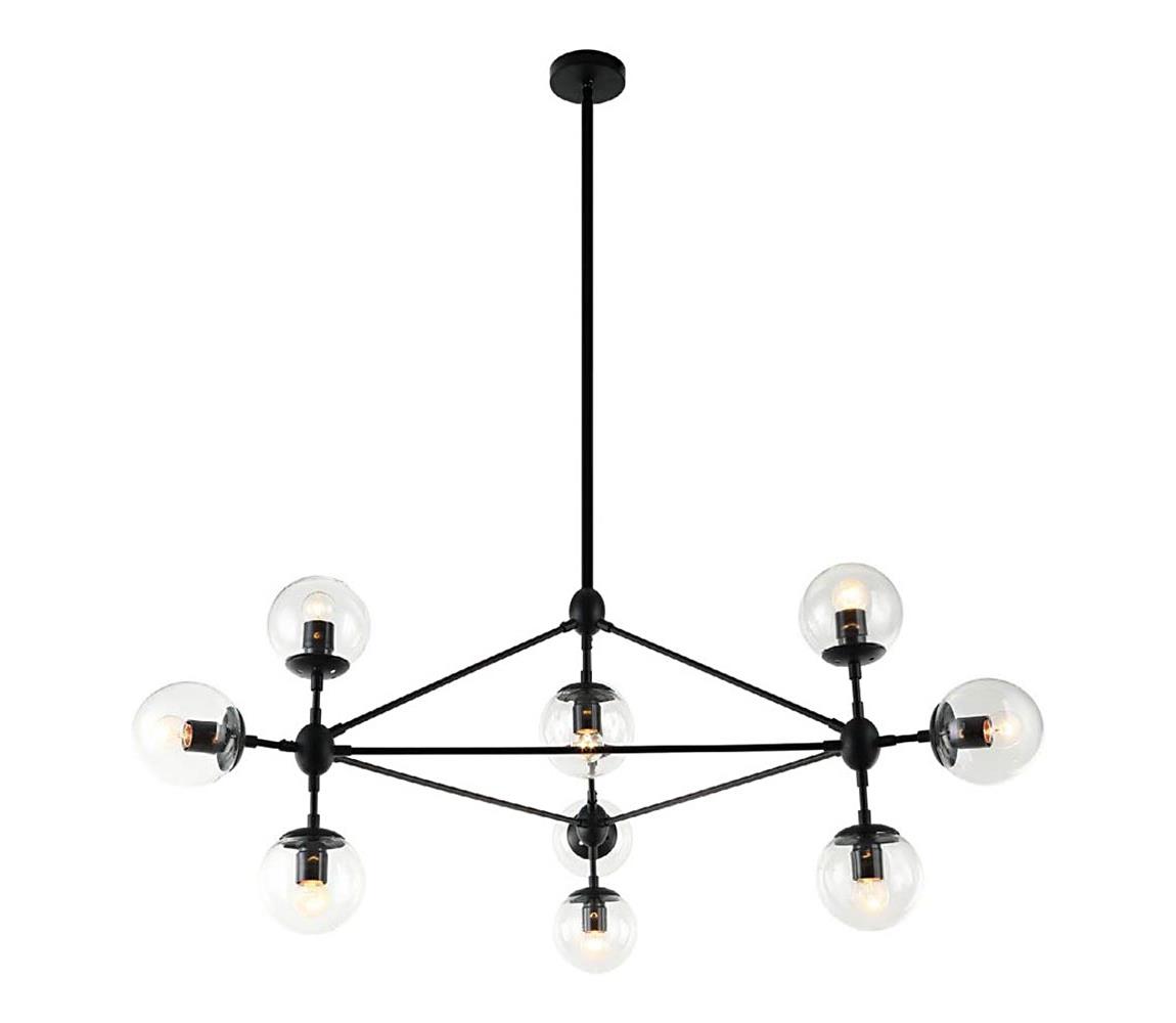 Open Design OR80094 - Lustr na tyči BAO 10xE27/8W/230V černá OR80094