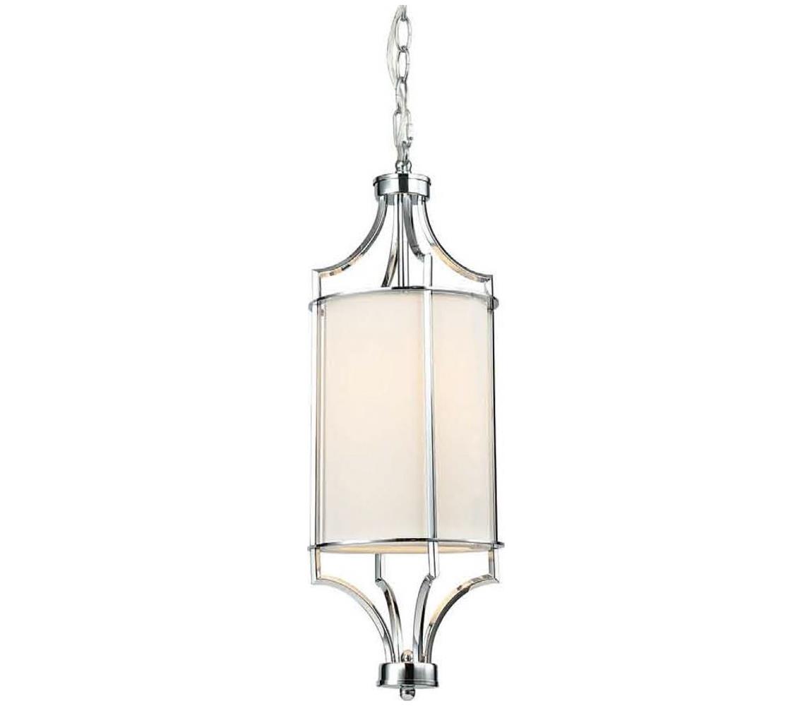 Open Design OR80551 - Lustr na řetězu LUNGA 1xE27/15W/230V lesklý chrom/bílá OR80551