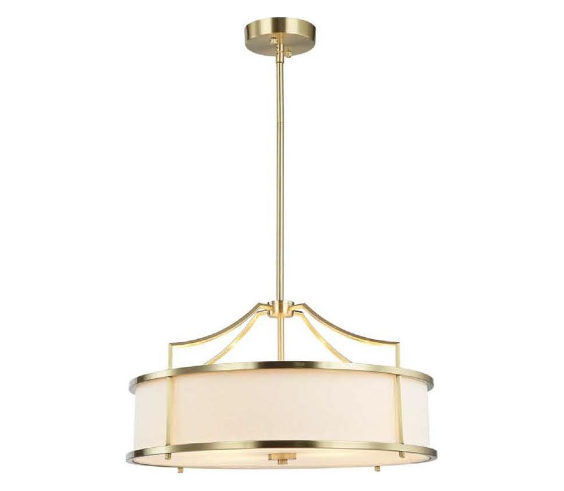 Open Design OR80896 - Lustr na tyči STANZA 4xE27/15W/230V pr. 55 cm mosaz/bílá OR80896
