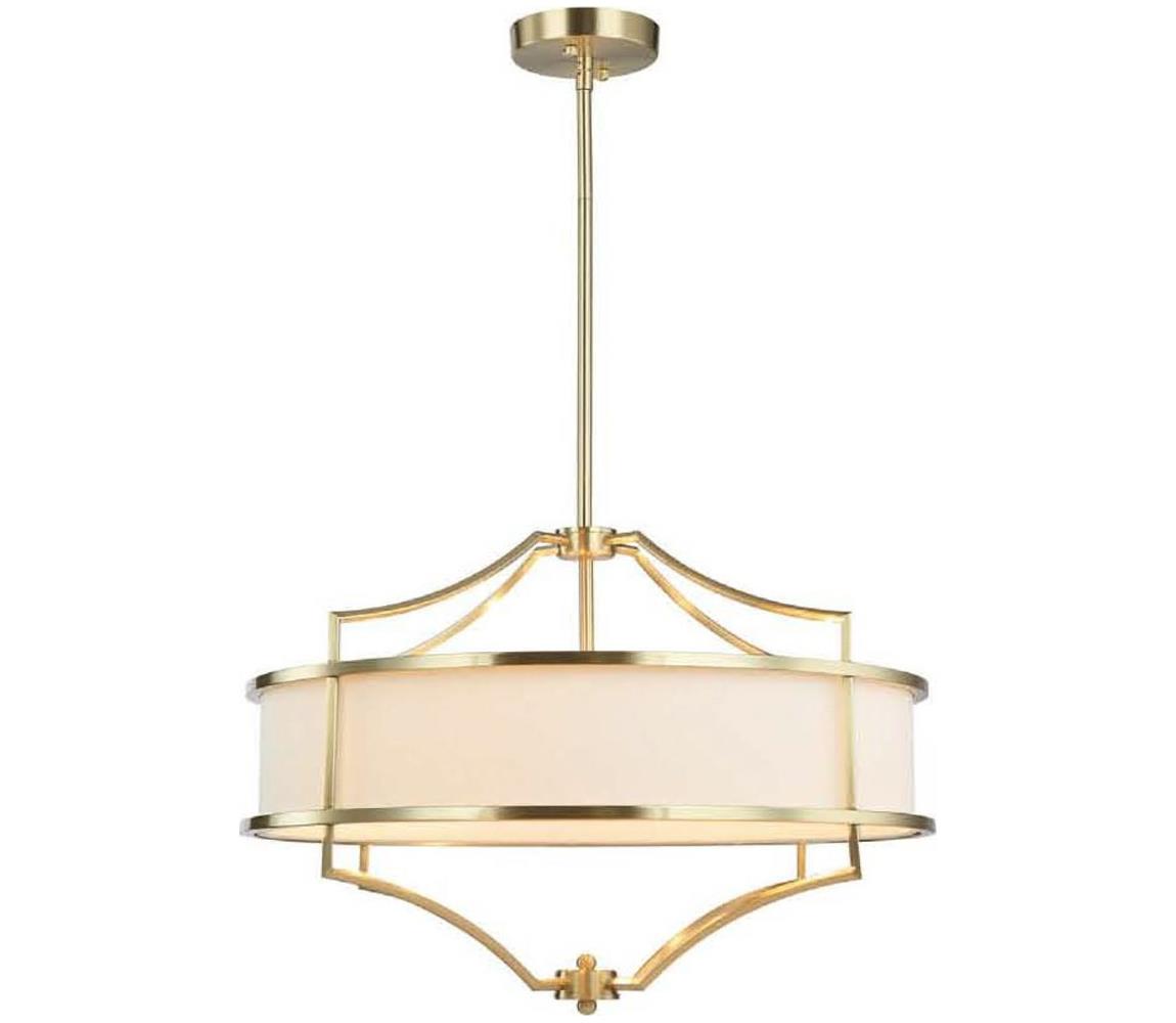 Open Design OR80933 - Lustr na tyči STESSO 4xE27/15W/230V pr. 55 cm mosaz/bílá OR80933