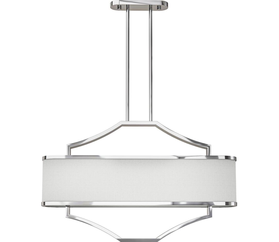 Open Design OR84849 - Lustr na tyči GERDO OVALE 6xE14/12W/230V lesklý chrom/bílá OR84849
