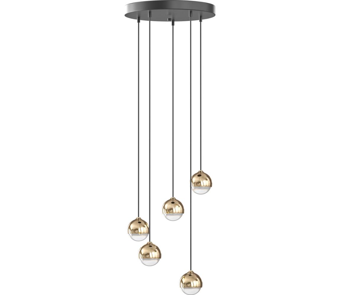 Open Design OR85518 - LED Lustr na lanku BOLICINA 5xLED/5W/230V zlatá/černá OR85518