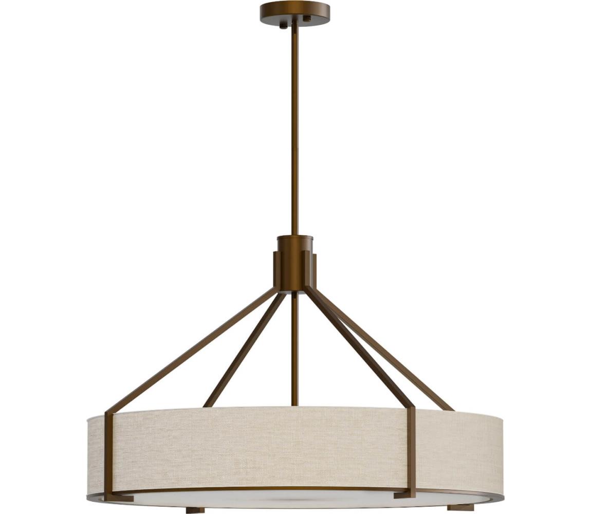 Open Design OR85679- Lustr na tyči DORETTO 6xE27/15W/230V pr. 70 cm hnědá/béžová OR85679