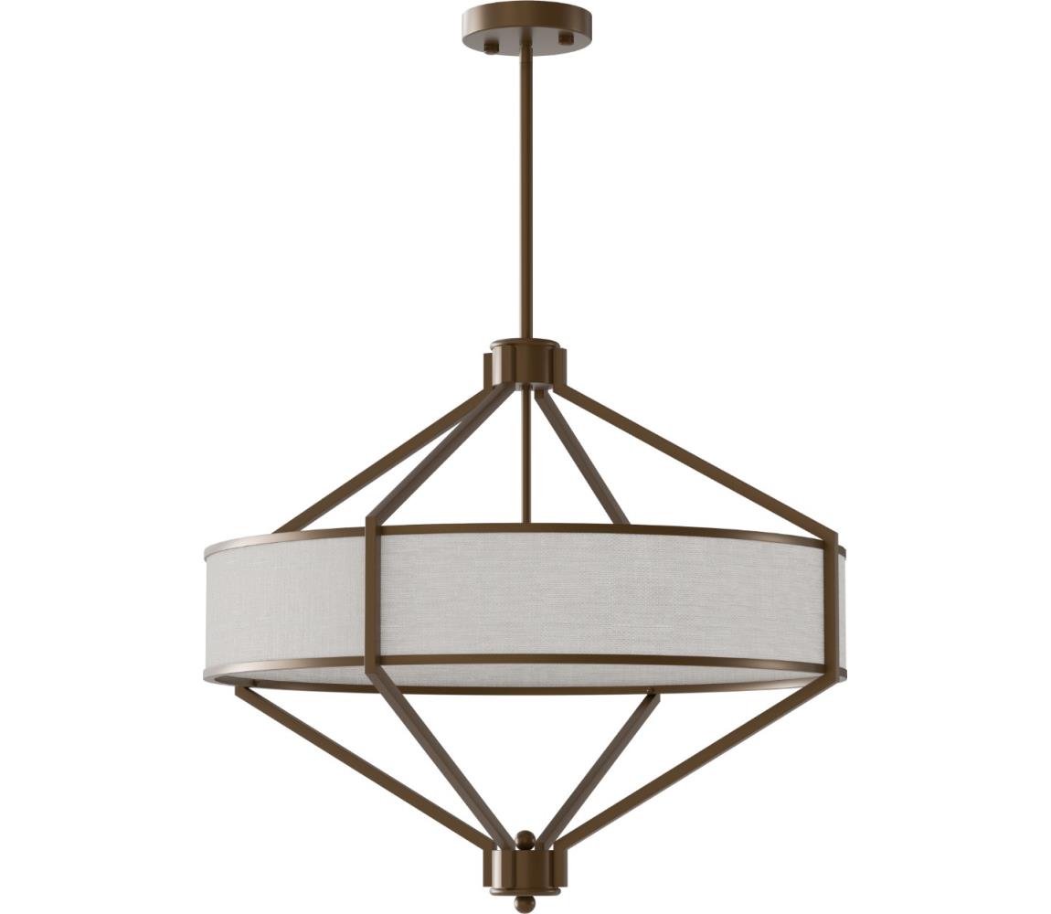 Open Design OR85846 - Lustr na tyči ZUNDO 4xE27/15W/230V hnědá/béžová OR85846