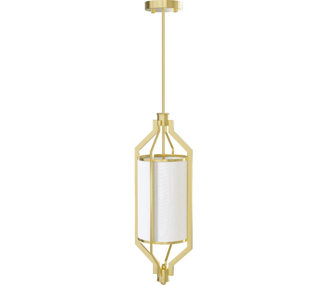 Open Design OR85860 - Lustr na tyči ZUNDO 1xE27/15W/230V mosaz/bílá OR85860