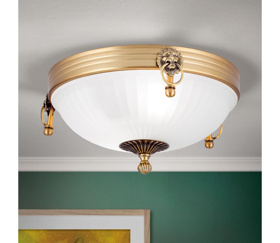Orion DL 7-522/31 - Stropní svítidlo ROCCA 2xE27/60W/230V pr. 31 cm bronz/bílá DL 7-522/31 bronze