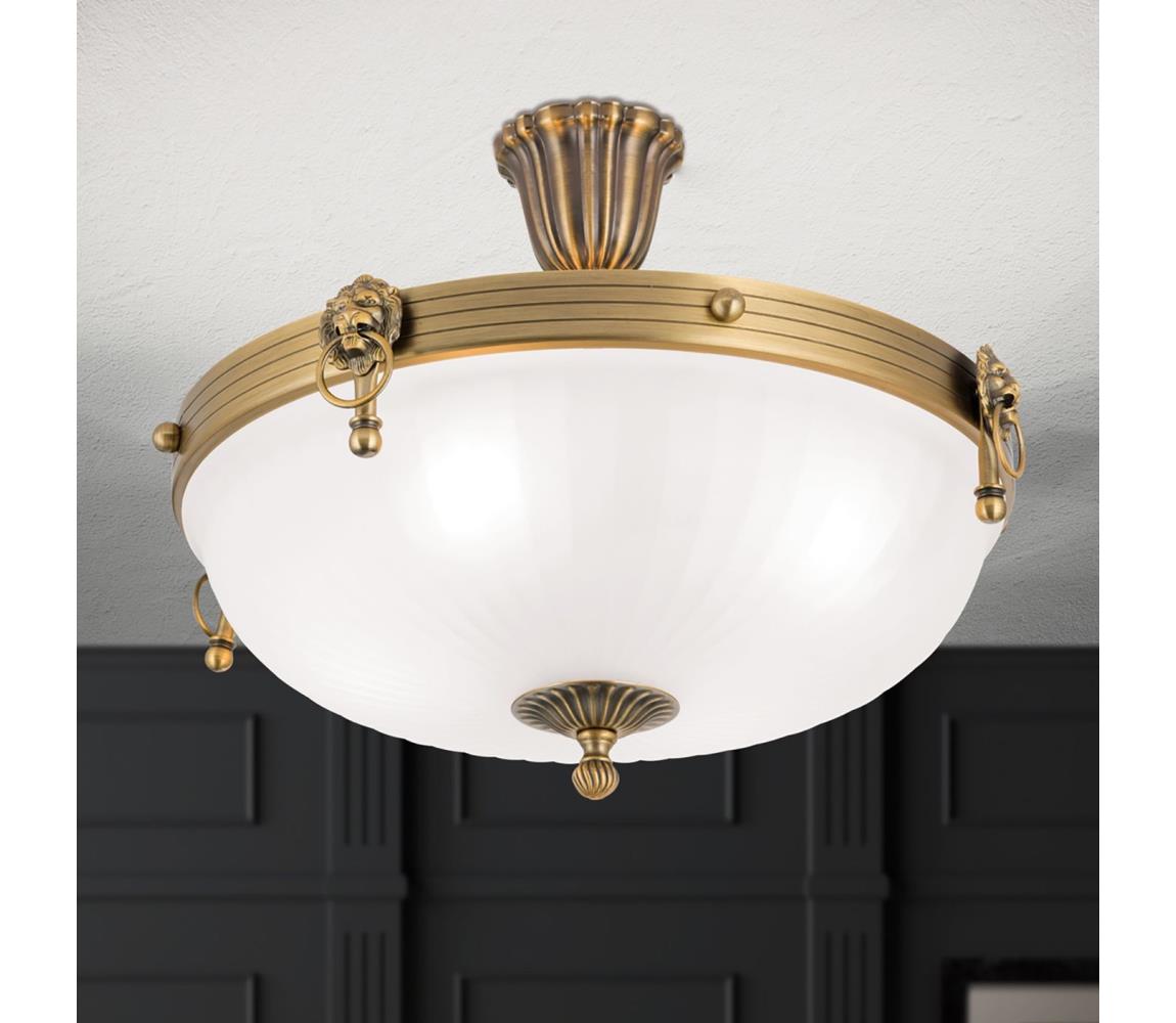 Orion DL 7-523/43 - Přisazený lustr ROCCA 4xE27/60W/230V pr. 43 cm bronz/bílá DL 7-523/43 bronze