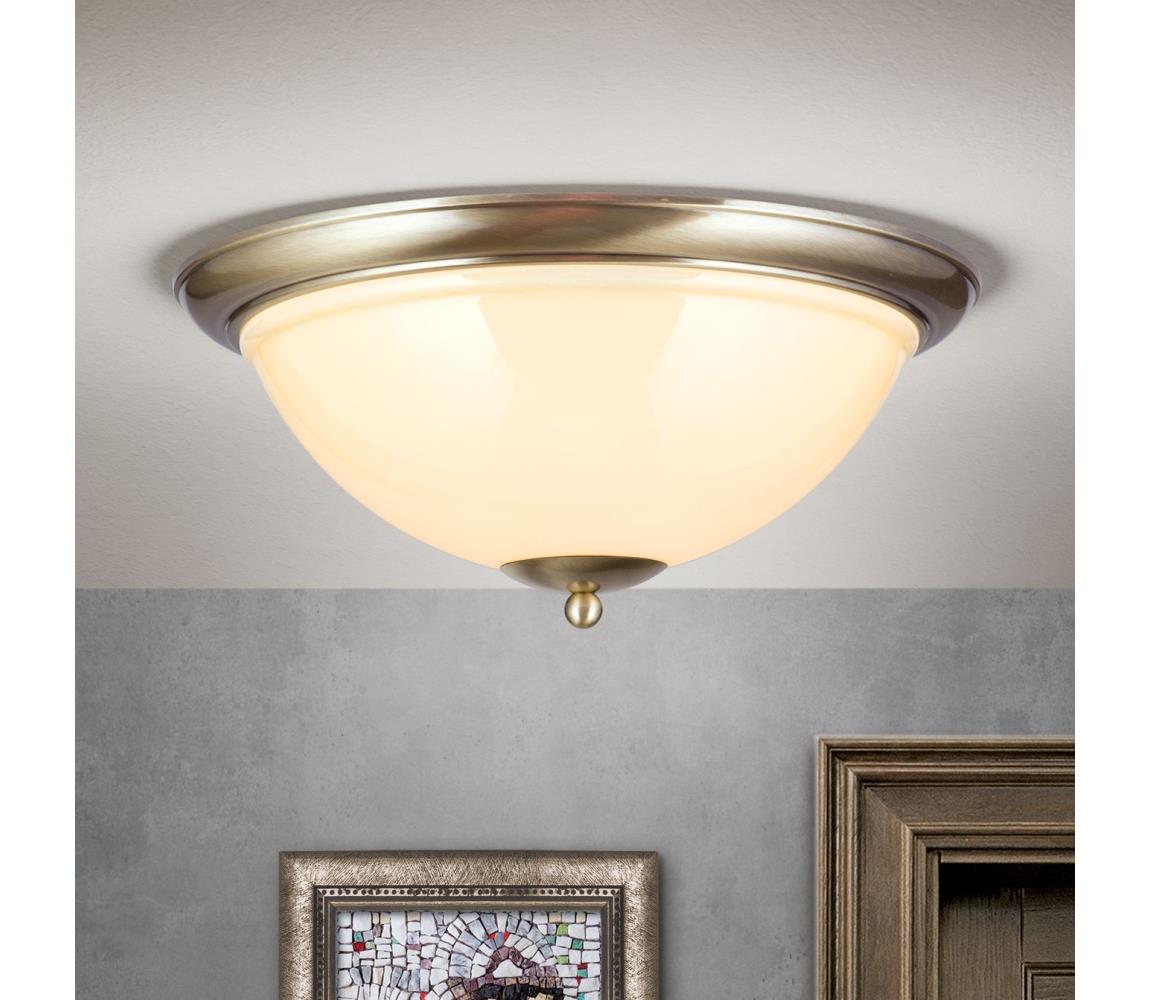 Orion DL 7-677/50-Stropní svítidlo AUSTRIAN OLD LAMP 3xE27/60W/230V bronz/béžová DL 7-677/50 Patina/356 champ