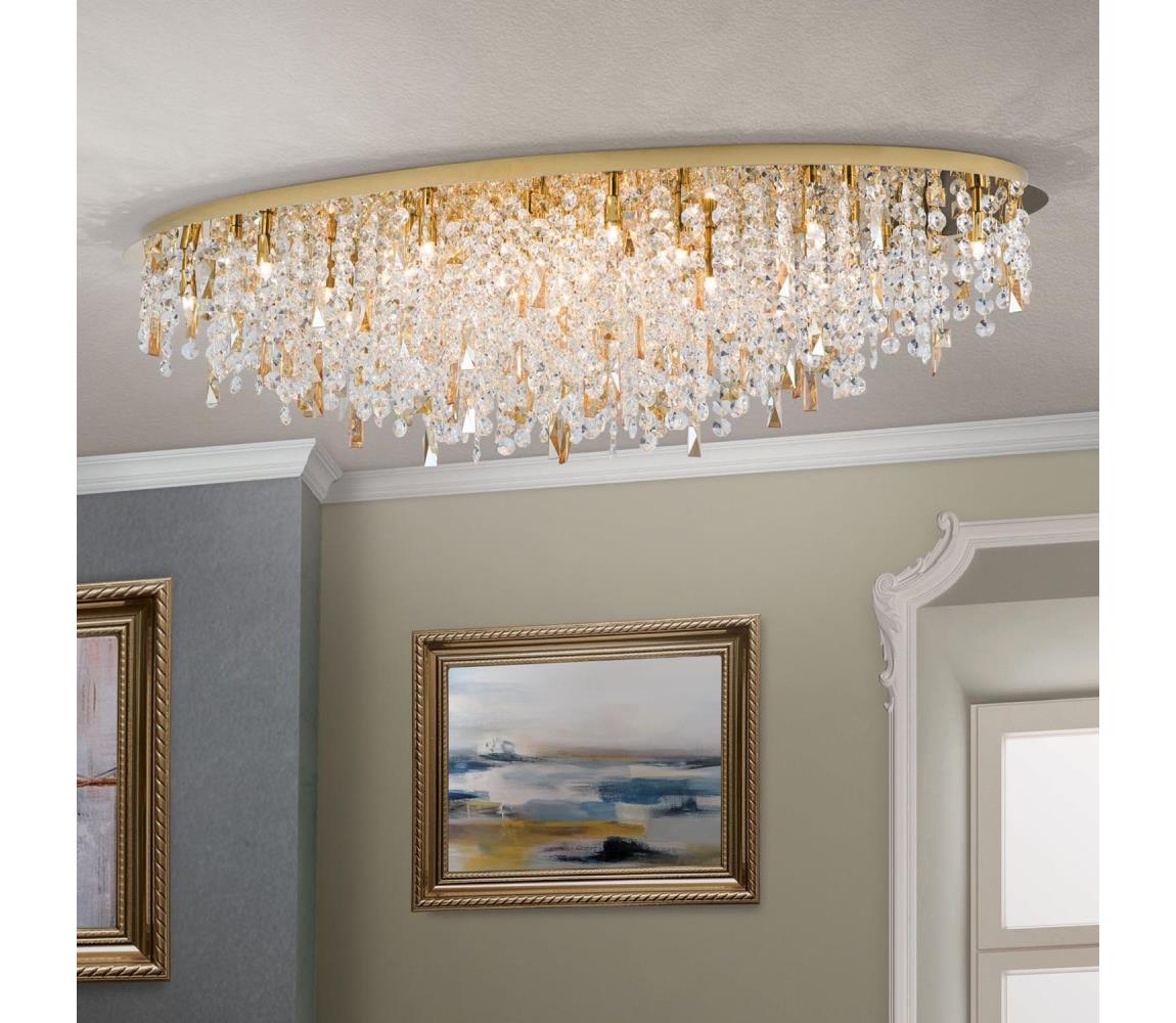 Orion - Křišťálové stropní svítidlo CRYSTALRIVER 21xG9/40W/230V zlatá DLU 2517/120x45 gold