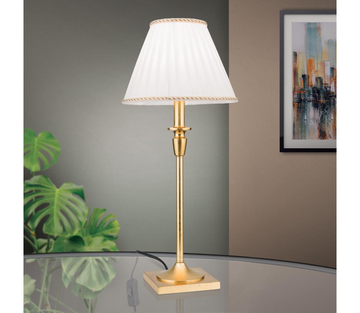 Orion LA 4-1049/1 - Stolní lampa FONSA 1xE27/60W/230V bílá/zlatá LA 4-1049/1 Antik-gold