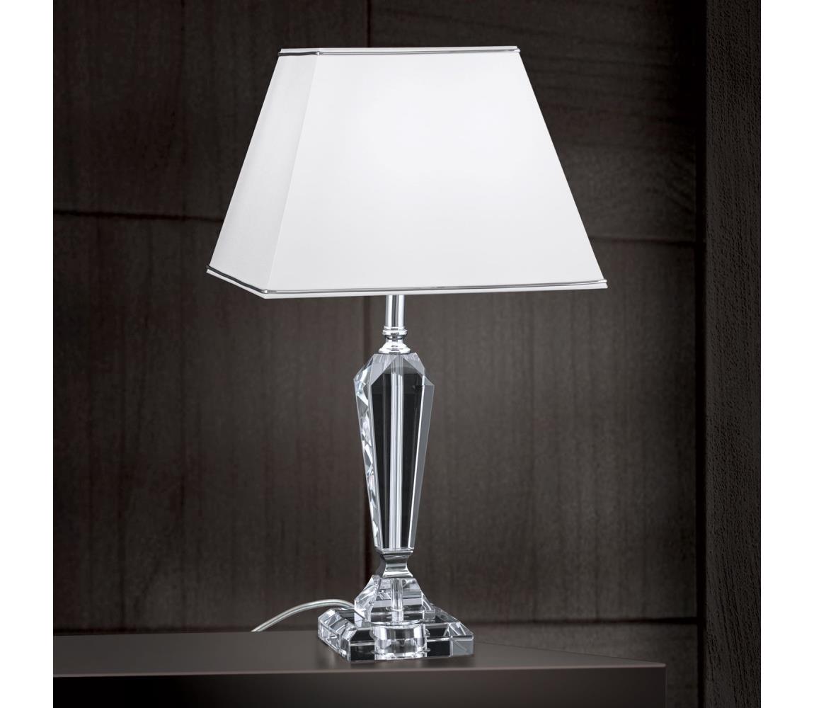 Orion LA 4-1201 - Křišťálová stolní lampa VERONIQUE 1xE27/60W/230V bílá/čirá LA 4-1201 chrom