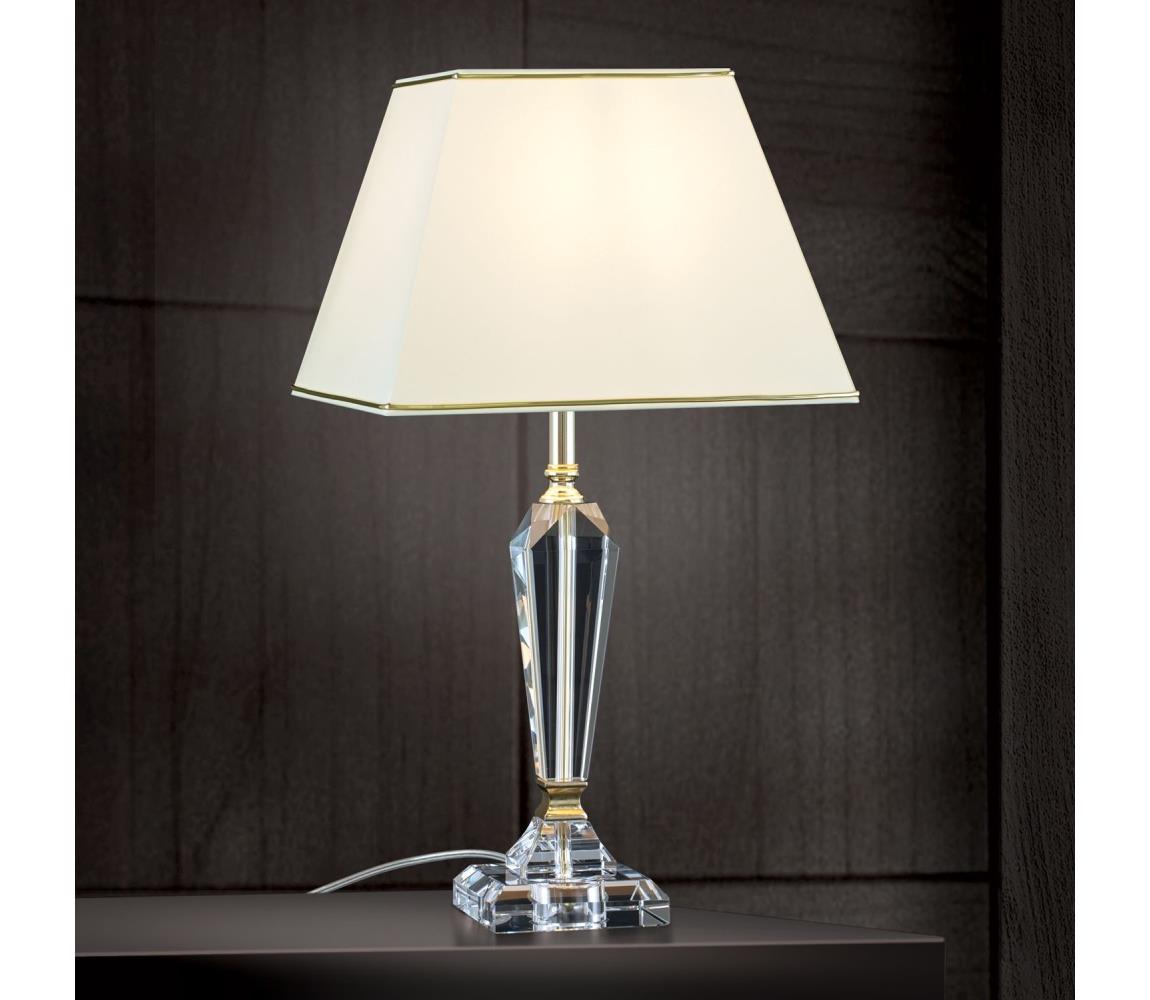 Orion LA 4-1201 - Křišťálová stolní lampa VERONIQUE 1xE27/60W/230V krémová/čirá LA 4-1201 gold