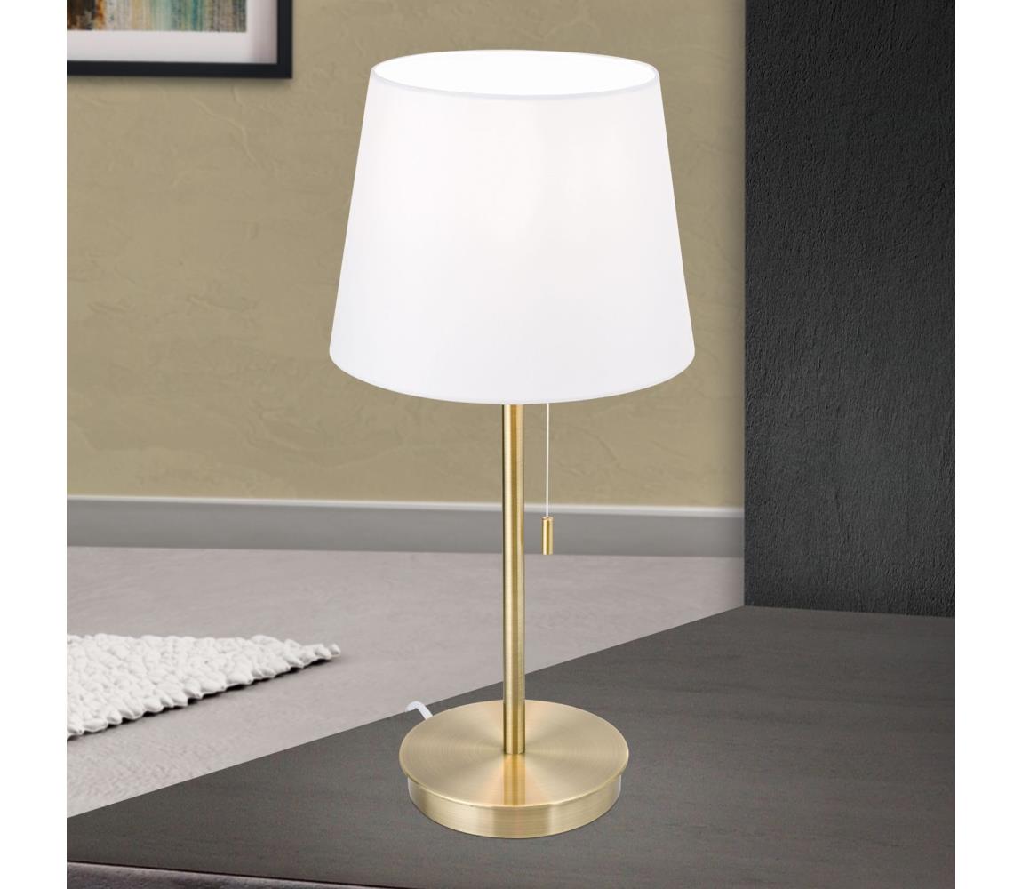 Orion LA 4-1205/1 - Stolní lampa s USB portem LUDWIG 1xE27/40W/230V bílá/zlatá LA 4-1205/1 Patina